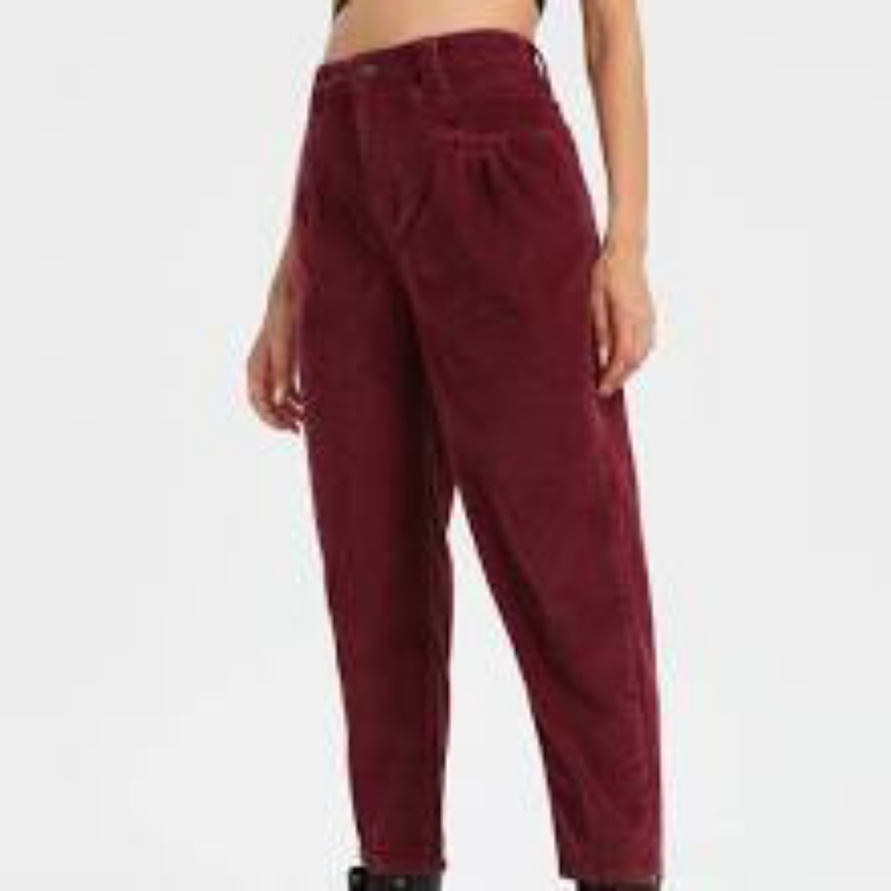 Lands end corduroy deep wine red colored skinny 2